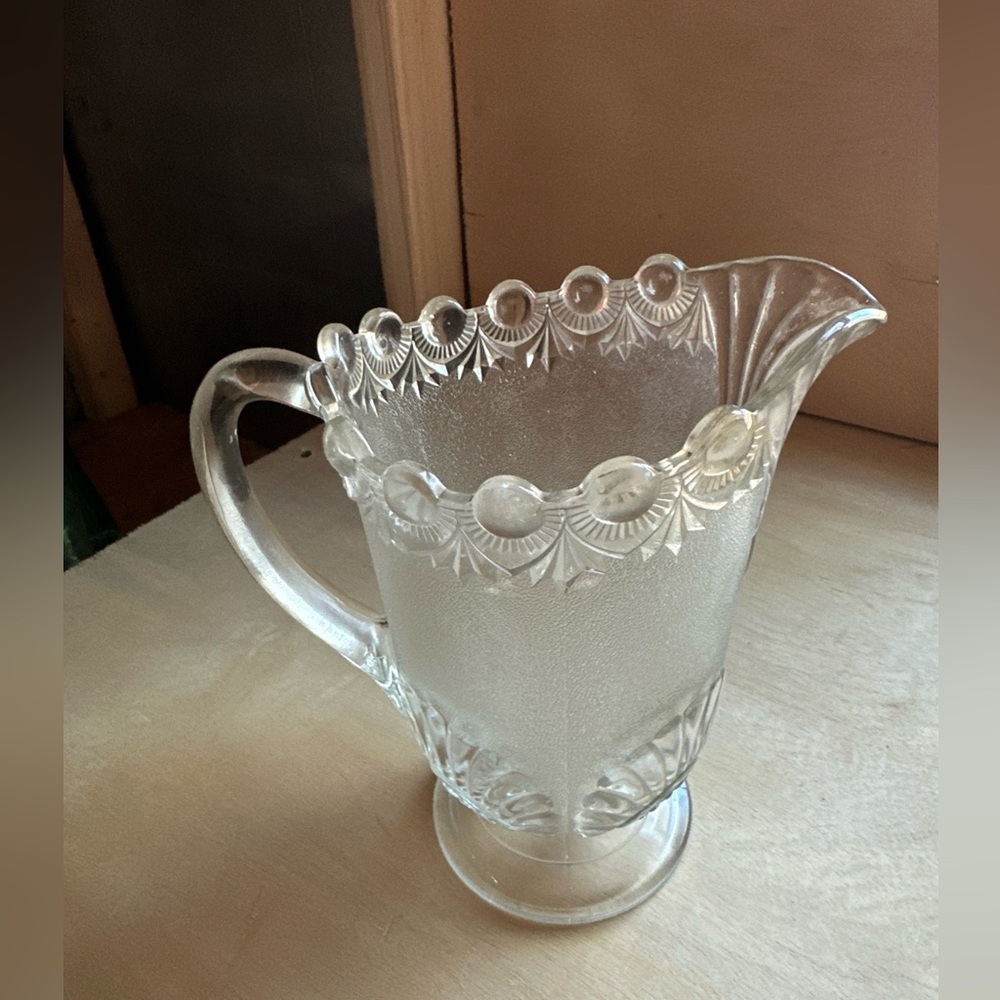 Elegant Clear Glass Pitcher used in perfect condition.         #02
